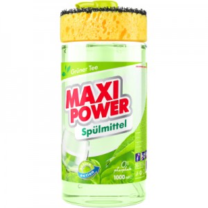 Огляд Засіб для ручного миття посуду Maxi Power Зелений чай 1000 мл (4823098411789): характеристики, відгуки, ціни.