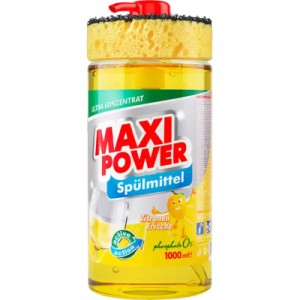 Огляд Засіб для ручного миття посуду Maxi Power Лимон 1000 мл (4823098400929): характеристики, відгуки, ціни.