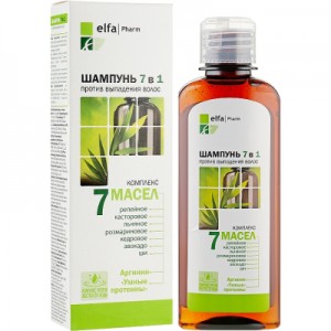 Огляд Шампунь Elfa Pharm 7 олій 7 в 1 Проти випадіння волосся 200 мл (5901845500609): характеристики, відгуки, ціни.