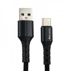 Дата кабель USB 2.0 AM to Type-C 1.0m MI-32 2A Black Mibrand (MIDC/321TB)