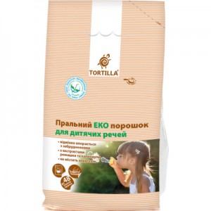 Огляд Пральний порошок Tortilla Еко для дитячих речей 2.4 кг (4823015913303): характеристики, відгуки, ціни.