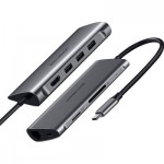 Огляд Концентратор Ugreen USB3.0 Type-C to USB 3.0x3/HDMI/RJ45/SDTF/PD CM121 (50538): характеристики, відгуки, ціни.