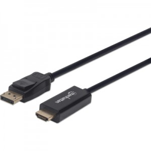 Огляд Кабель мультимедійний DisplayPort M to HDMI M 1.0m 4K60Hz UFHD Manhattan Intracom (153195): характеристики, відгуки, ціни.
