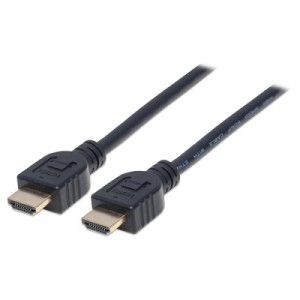 Огляд Кабель мультимедійний HDMI to HDMI 1.0m V1.4 CL3 Manhattan Intracom (353922): характеристики, відгуки, ціни.