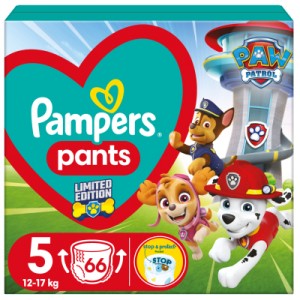 Огляд Підгузок Pampers Junior Розмір 5 (12-17кг) Paw Patrol 66 шт (8006540863619): характеристики, відгуки, ціни.