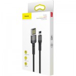 Огляд Дата кабель USB 2.0 AM to Lightning 1.0m 2.4A Cafule Special Edition Black-Grey Baseus (CALKLF-GG1): характеристики, відгуки, ціни.