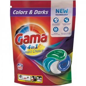 Огляд Капсули для прання Gama Color & Darks 4 в 1 для кольорової та темної білизни 60 шт. (8435495831310): характеристики, відгуки, ціни.