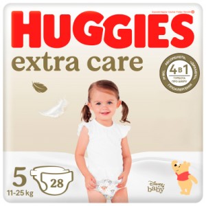 Огляд Підгузки Huggies Extra Care Size 5 (11-25 кг) 28 шт (5029053583150): характеристики, відгуки, ціни.
