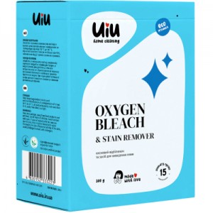 Огляд Засіб для видалення плям UIU Oxygen Bleach & Stain Remover 300 г (4820152333223): характеристики, відгуки, ціни.
