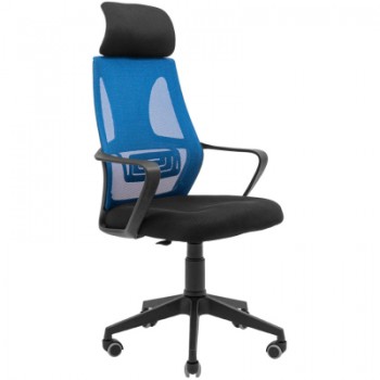 Офісне крісло Richman Профі Пластик Піастра Сітка чорна + синя (ADD0003190)