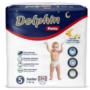 Огляд Підгузки Dolphin Dolphin 5 junior 11-25 кг 24 шт (8680131207244): характеристики, відгуки, ціни.