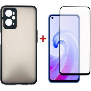Чохол до мобільного телефона Dengos Kit for OPPO A76 case + glass (Black) (DG-KM-37)