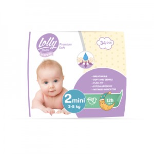 Підгузки Lolly Premium Soft Mini Розмір 2 (3-5 кг) 34 шт (4820174981143)