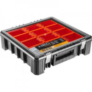 Огляд Ящик для інструментів Neo Tools органайзер с отделениями 40 x 40 x 12 см (84-130): характеристики, відгуки, ціни.