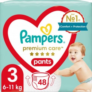 Огляд Підгузки Pampers Premium Care Pants Midi Розмір 3 (6-11 кг) 48 шт (8001090759795): характеристики, відгуки, ціни.