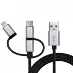 Огляд Дата кабель USB 2.0 AM to 3in1 1.0m Premium black REAL-EL (EL123500035): характеристики, відгуки, ціни.