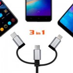 Огляд Дата кабель USB 2.0 AM to 3in1 1.0m Premium black REAL-EL (EL123500035): характеристики, відгуки, ціни.