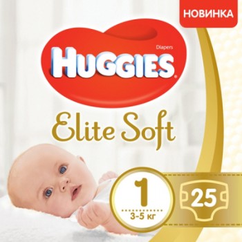 Підгузок Huggies Elite Soft 1 (3-5 кг) 25 шт (5029053578040)
