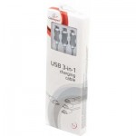 Огляд Дата кабель USB 2.0 AM to Lightning + Micro 5P + Type-C 1.0m silver Cablexpert (CC-USB2-AM31-1M-S): характеристики, відгуки, ціни.
