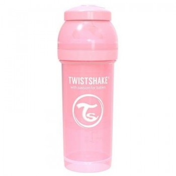 Пляшечка для годування Twistshake антиколькова 260 мл, світло-рожева (69863)
