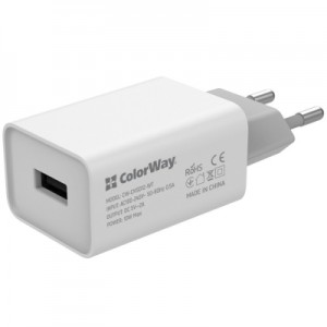 Огляд Зарядний пристрій ColorWay 1USB AUTO ID 2A (10W) (CW-CHS012-WT): характеристики, відгуки, ціни.