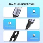 Огляд Дата кабель USB 2.0 AM to Type-C 2.0m US288 Aluminum Braid Black Ugreen (60128): характеристики, відгуки, ціни.