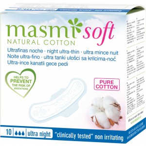 Огляд Гігієнічні прокладки Masmi Soft Ultra Night 10 шт. (8432984000585): характеристики, відгуки, ціни.