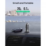 Огляд Зарядний пристрій Ugreen CD130 20W USB + Type-C PD Car Charger (Gray) (30780): характеристики, відгуки, ціни.