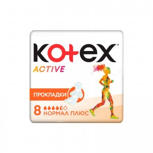 Огляд Гігієнічні прокладки Kotex Active Normal 8 шт. (5029053570532): характеристики, відгуки, ціни.
