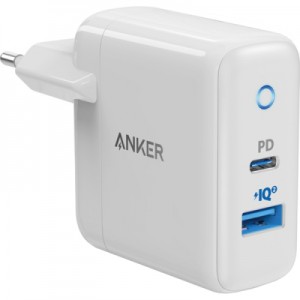 Огляд Зарядний пристрій Anker PowerPort PD+ 2 - 20W 1xPD 15W 1xUSB (White) (A2636G21): характеристики, відгуки, ціни.