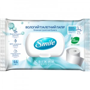 Огляд Туалетний папір Smile Fresh для дорослих з клапаном 44 шт. (4823071636895): характеристики, відгуки, ціни.