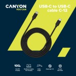 Огляд Дата кабель USB-C to USB-C 2.0m 100W 20V/ 5A black Canyon (CNS-USBC12B): характеристики, відгуки, ціни.