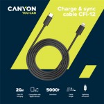 Огляд Дата кабель USB-C to Lightning 2.0m 3A Black Canyon (CNE-CFI12B): характеристики, відгуки, ціни.