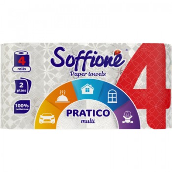 Паперові рушники Soffione Pratico Multi 2 шари 4 рулони (4820003836569)