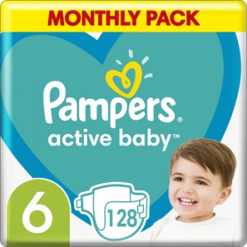 Підгузок Pampers Active Baby Розмір 6 (Extra Large) 13-18 кг 128 шт (8006540032688)