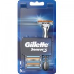 Огляд Бритва Gillette Sensor 3 з 6 змінними картриджами (7702018550807): характеристики, відгуки, ціни.