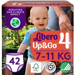 Огляд Підгузок Libero Up&Go Розмір 4 (7-11 кг) 42 шт (7322541742243): характеристики, відгуки, ціни.