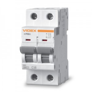 Огляд Автоматичний вимикач Videx RS6 RESIST 2п 16А 6кА С (VF-RS6-AV2C16): характеристики, відгуки, ціни.