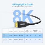 Огляд Кабель мультимедійний Display Port to Display Port 2.0m V1.4 8K 60Hz Choetech (XDD01-BK): характеристики, відгуки, ціни.