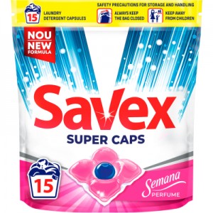 Огляд Капсули для прання Savex Super Caps Semana Perfume 15 шт. (3800024046865): характеристики, відгуки, ціни.