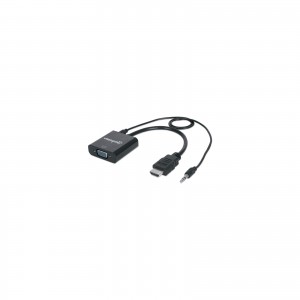 Огляд Перехідник HDMI M to VGA F (with audio) Manhattan Intracom (151559): характеристики, відгуки, ціни.