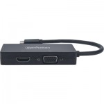 Огляд Концентратор Intracom USB3.1 Type-C to HDMI/DVI-I/VGA Black Manhattan (152983): характеристики, відгуки, ціни.