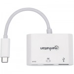 Огляд Концентратор Intracom USB3.1 Type-C to HDMI/USB 3.0/PD 60W 4-in-1 White Manhattan (152945): характеристики, відгуки, ціни.