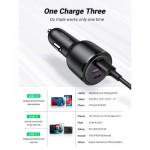 Огляд Зарядний пристрій Ugreen 2xUSB-C PD+USB-A QC 69W Fast Car Charger Black (CD239) (20467): характеристики, відгуки, ціни.