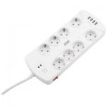 Огляд Мережевий фільтр живлення 2E 8XSchuko, 3G*1.5мм, 4*USB-A, 3м, white (2E-SP815M3USBWH): характеристики, відгуки, ціни.