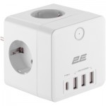 Огляд Мережевий фільтр живлення 2E 3*USB-A, 1*USB-C, white (2E-AD431WH): характеристики, відгуки, ціни.