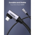 Огляд Дата кабель USB 3.0Type-C to Type-C 1.0m 60W US385 90-degree Black Ugreen (20299): характеристики, відгуки, ціни.
