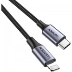 Огляд Дата кабель USB-C to Lightning 1.5m US304 MFI Black Ugreen (US304/60760): характеристики, відгуки, ціни.