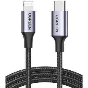 Дата кабель USB-C to Lightning 1.5m US304 MFI Black Ugreen (US304/60760)