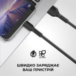 Огляд Дата кабель USB 2.0 AM to Lightning 1.0m AR88 2.4A black Armorstandart (ARM60009): характеристики, відгуки, ціни.